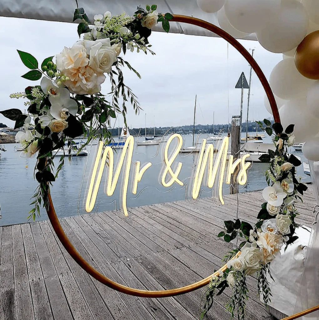 Mr & Mrs Warm White Neon Sign