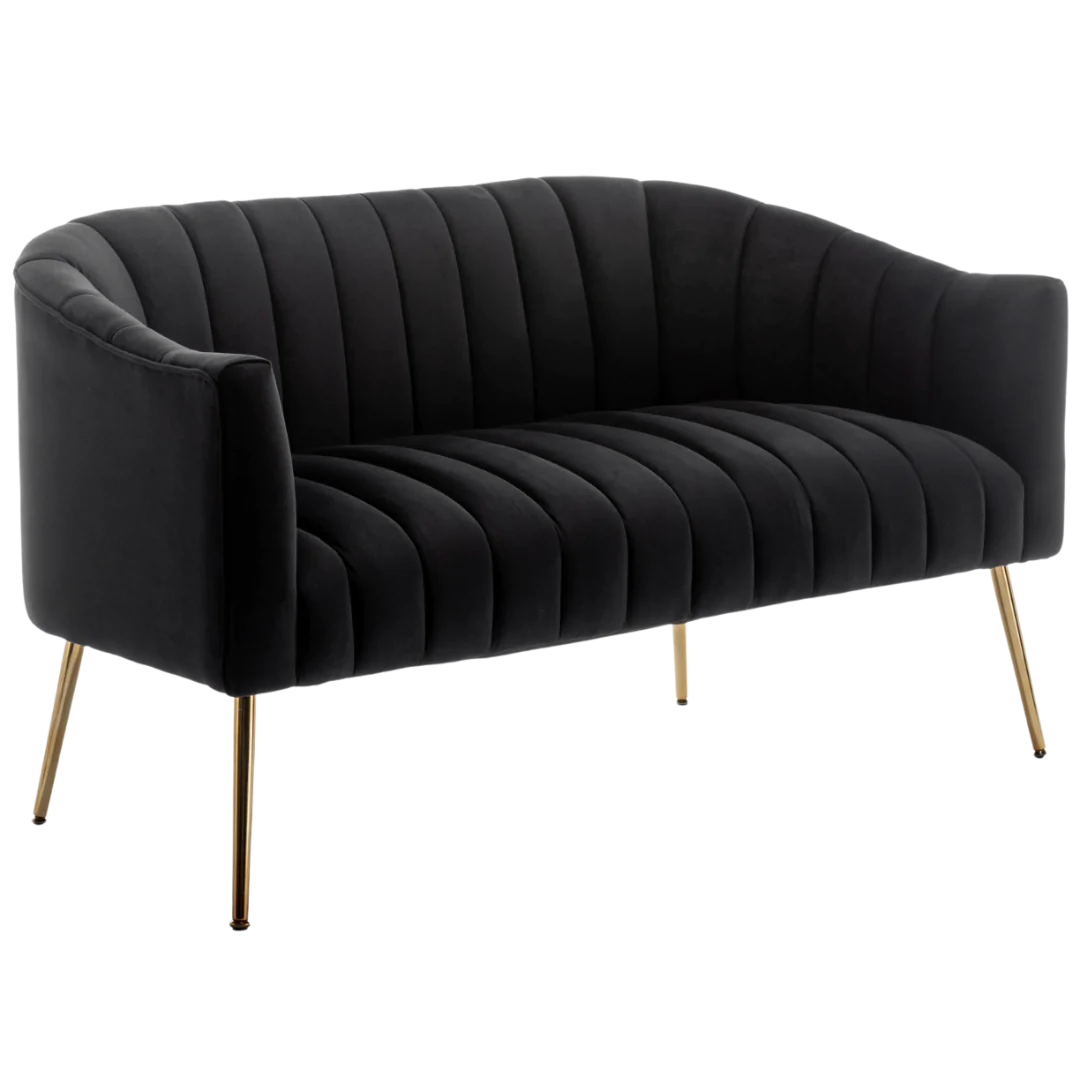 Black Velvet Loveseat
